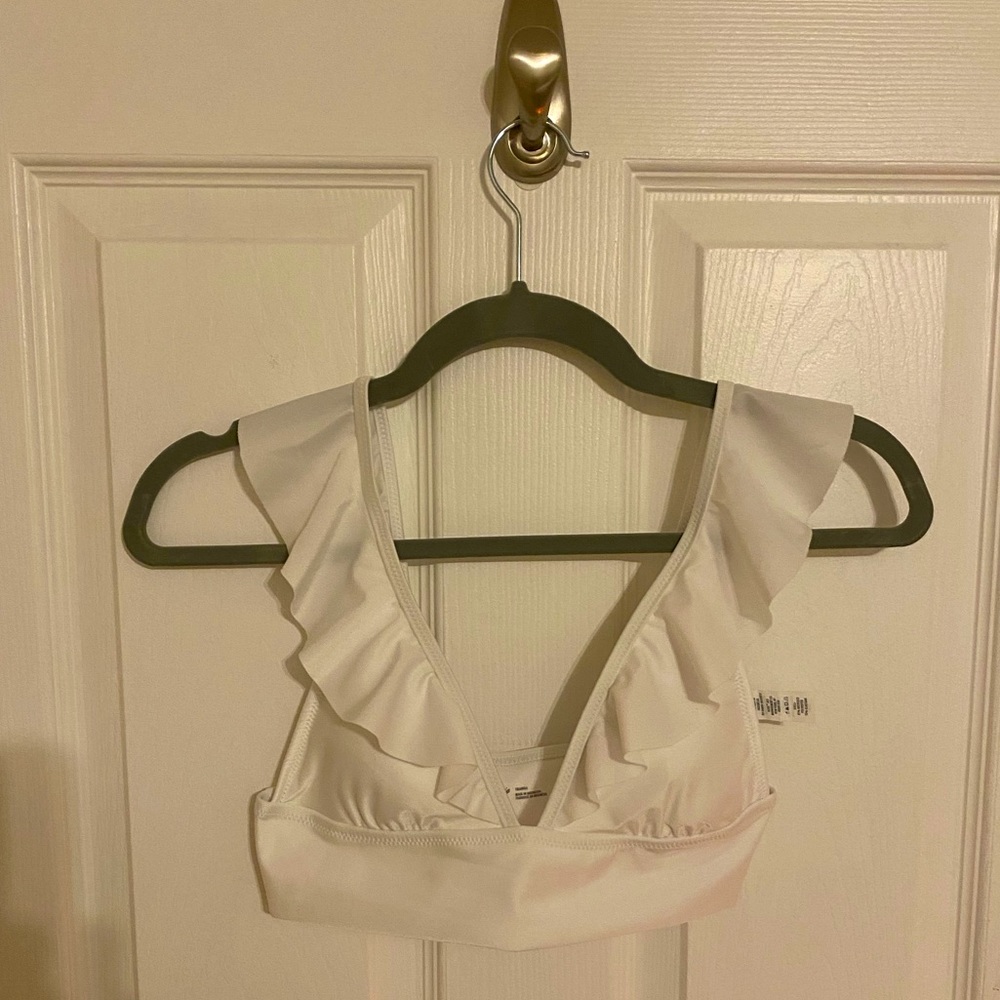 aerie Ruffle Longline Triangle Bikini Top